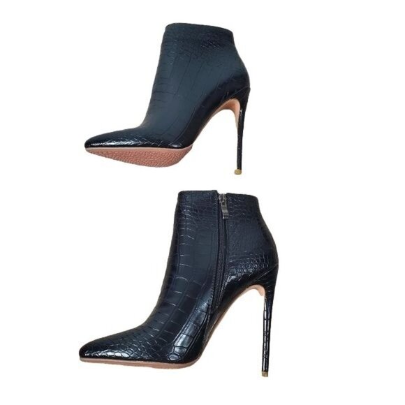 Crocodile print pointy toe ankle boot new! 6.5 - Picture 5 of 6